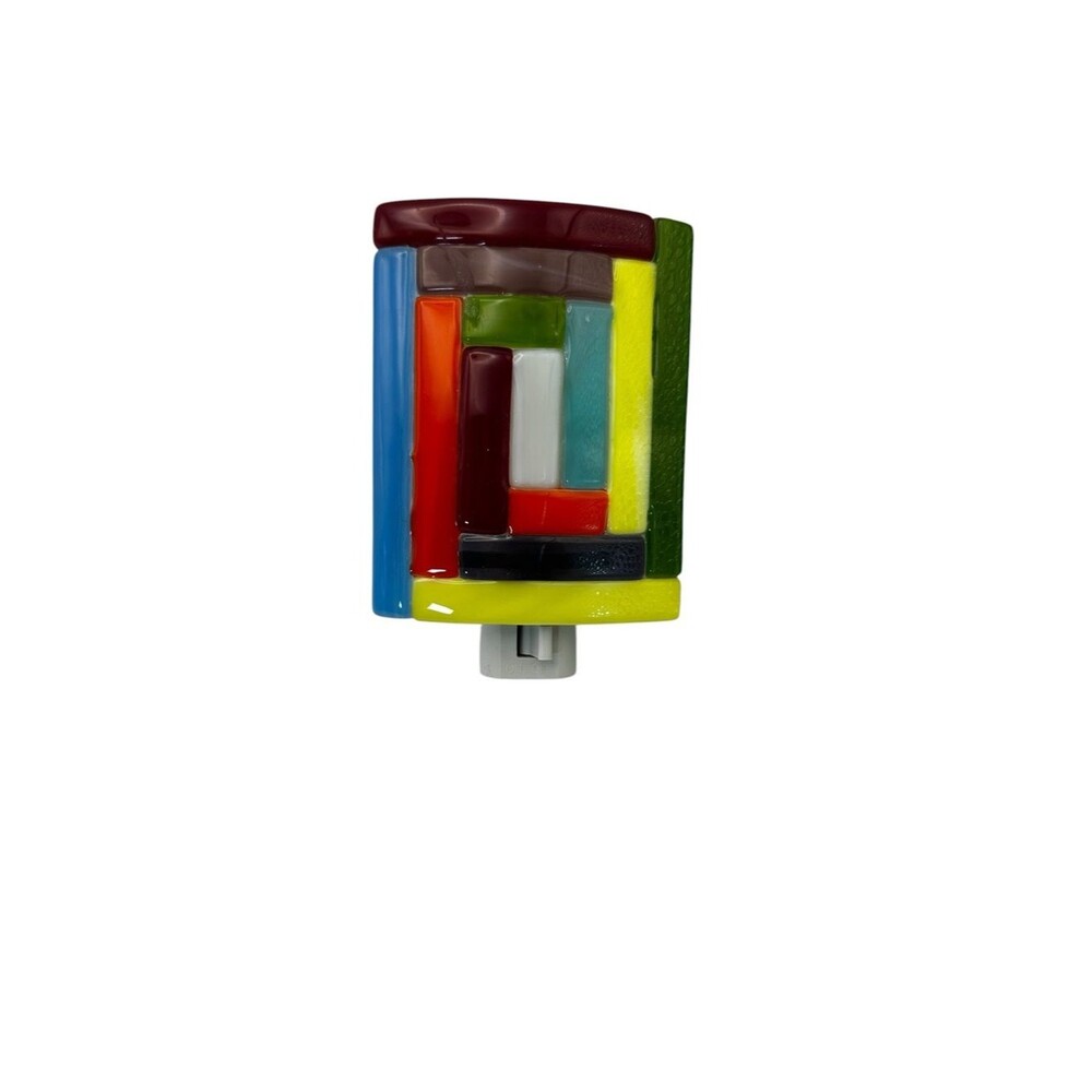 Multicolor Fused Glass Night Light Mosaic Plug In Modern Art Glass Lamp